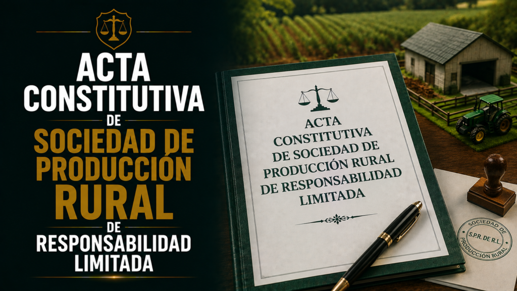 ACTA CONSTITUTIVA DE SOCIEDAD DE PRODUCCIÓN RURAL DE RESPONSABILIDAD LIMITADA