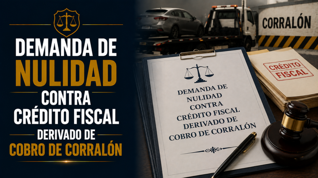 DEMANDA DE NULIDAD CONTRA CRÉDITO FISCAL DERIVADO DE COBRO DE CORRALÓN