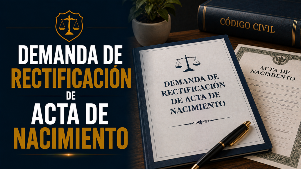 DEMANDA DE RECTIFICACIÓN DE ACTA DE NACIMIENTO