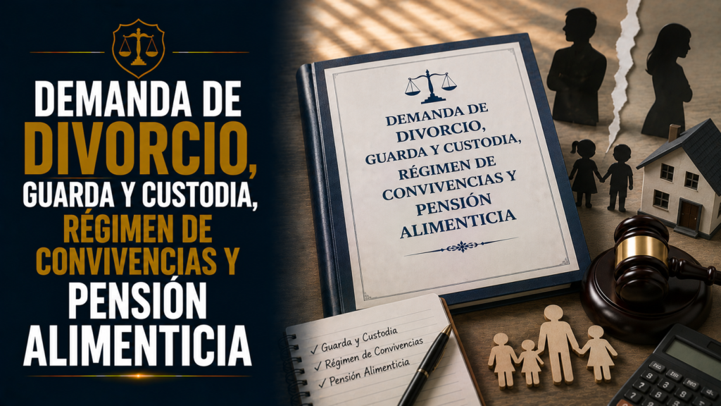 DEMANDA DE DIVORCIO, GUARDA Y CUSTODIA, RÉGIMEN DE CONVIVENCIAS Y PENSIÓN ALIMENTICIA