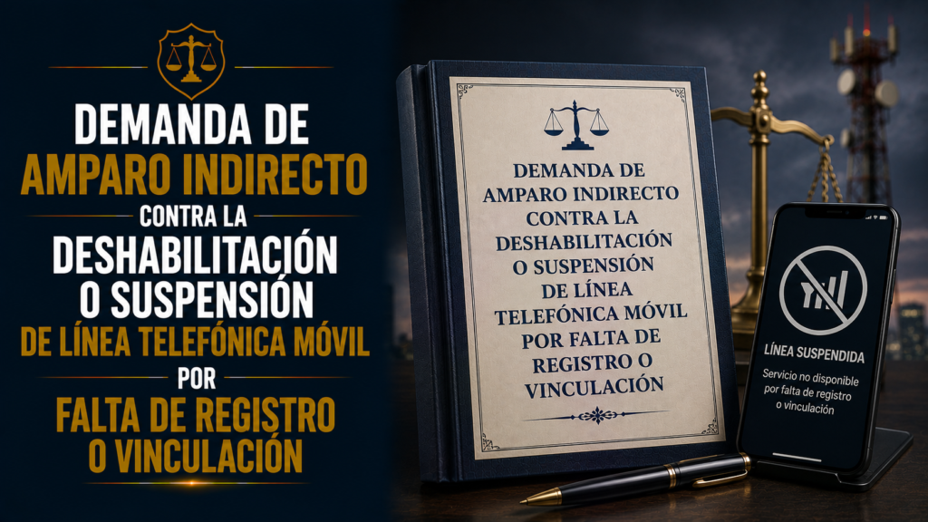DEMANDA DE AMPARO INDIRECTO CONTRA LA DESHABILITACIÓN O SUSPENSIÓN DE LÍNEA TELEFÓNICA MÓVIL POR FALTA DE REGISTRO O VINCULACIÓN