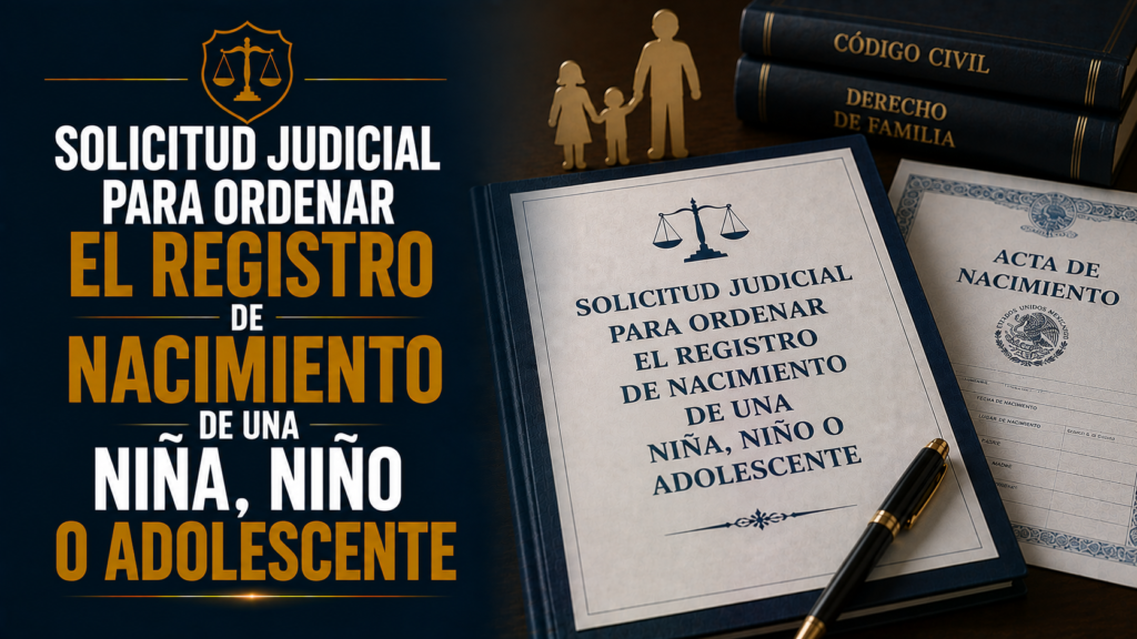 SOLICITUD JUDICIAL PARA ORDENAR EL REGISTRO DE NACIMIENTO DE UNA NIÑA, NIÑO O ADOLESCENTE