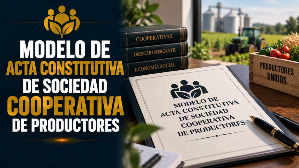 MODELO DE ACTA CONSTITUTIVA DE SOCIEDAD COOPERATIVA DE PRODUCTORES
