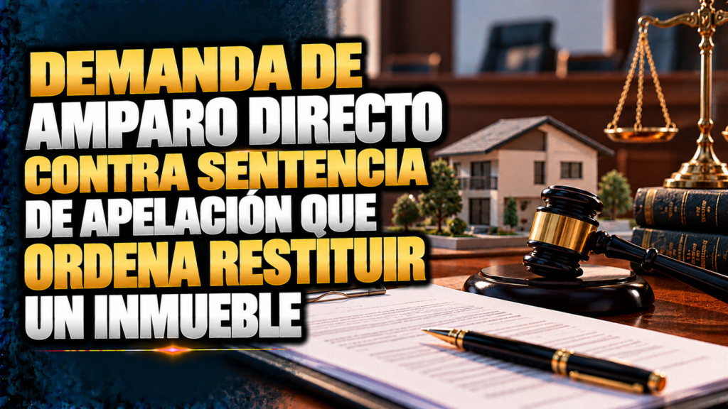DEMANDA DE AMPARO DIRECTO CONTRA SENTENCIA DE APELACIÓN QUE ORDENA RESTITUIR UN INMUEBLE