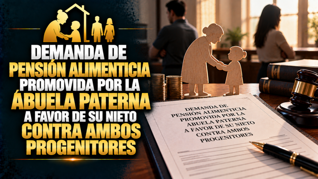 DEMANDA DE PENSIÓN ALIMENTICIA PROMOVIDA POR LA ABUELA PATERNA A FAVOR DE SU NIETO CONTRA AMBOS PROGENITORES
