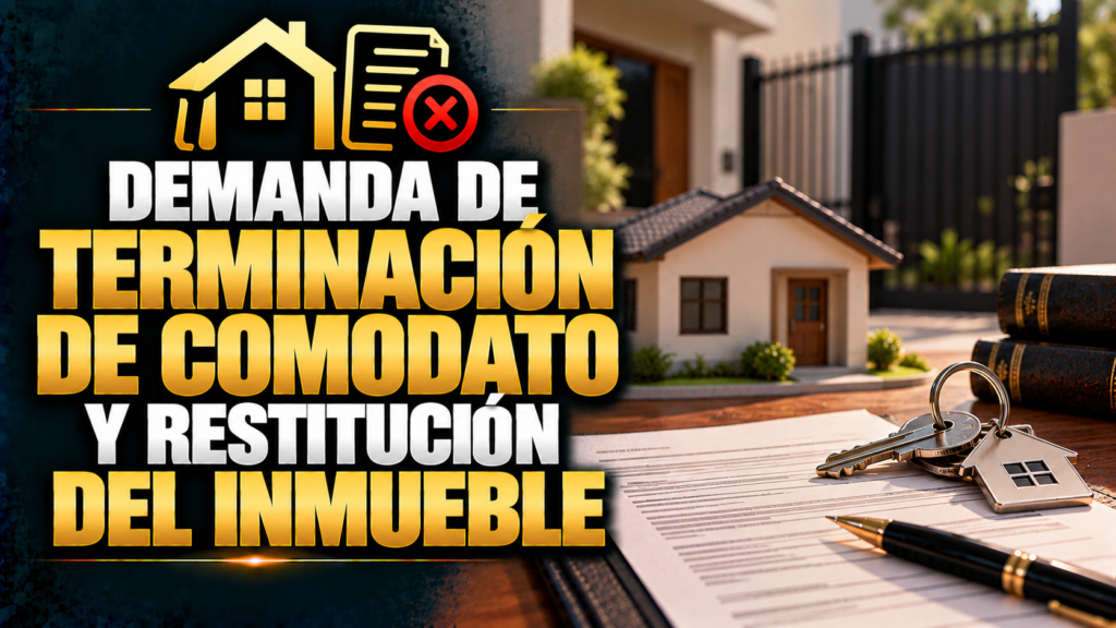 DEMANDA DE TERMINACIÓN DE COMODATO Y RESTITUCIÓN DE INMUEBLE PRESTADO